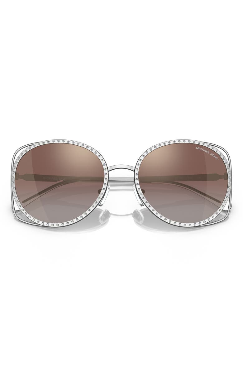 Michael Kors 57mm Round Sunglasses, Alternate, color, Silver