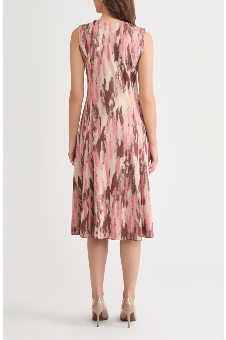 Brushstroke Jacquard Sleeveless Dress, Alternate, color, HONEY SUCKLE/ CHARMEUSE/ MULTI