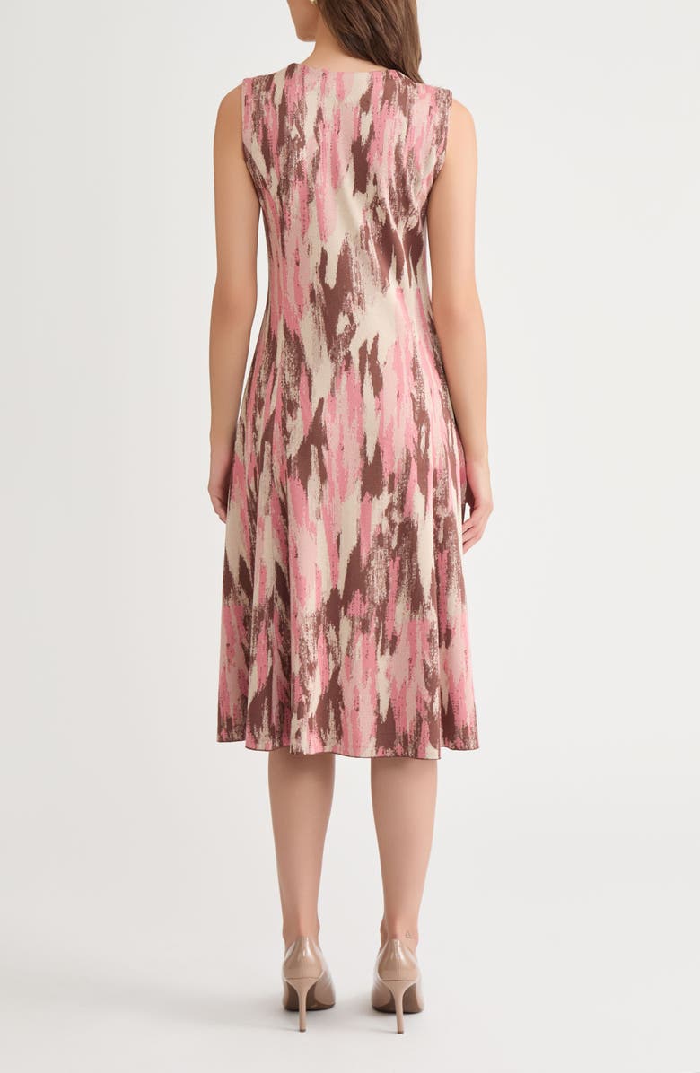 Misook Brushstroke Jacquard Sleeveless Dress, Alternate, color, Honey Suckle/ Charmeuse/ Multi
