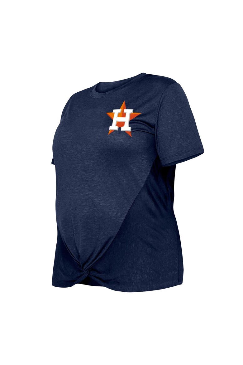 Women's New Era Navy Houston Astros Plus Size Two-Hit Front Knot T-Shirt, Alternate, color, Navy