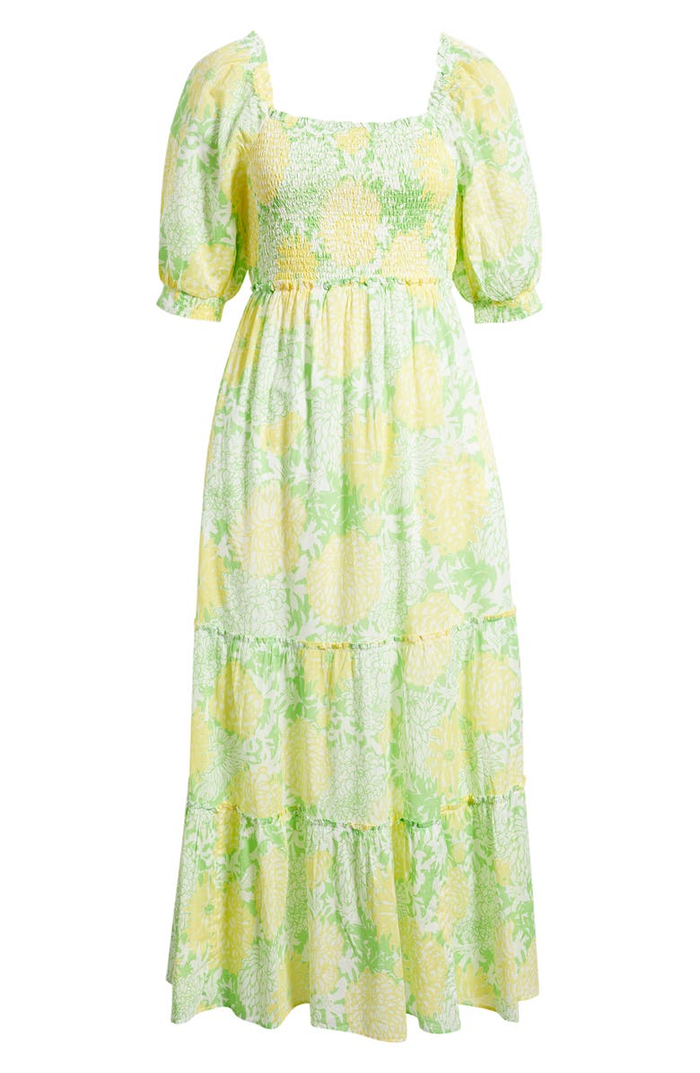Lilly Pulitzer<sup>®</sup> Hadly Floral Print Smocked Dress, Alternate, color, Crocodile Green Mumbo Jumbo