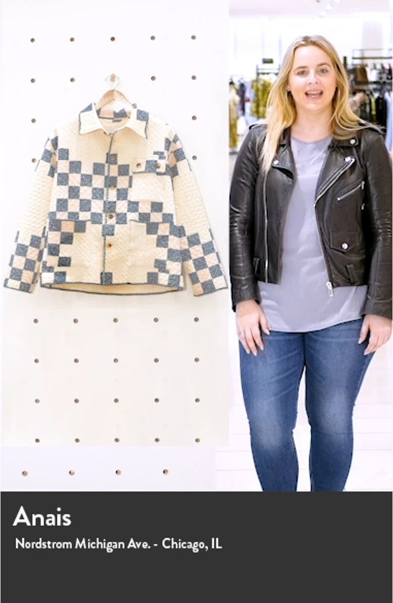 One of a Kind Reworked Quilt Floral Nine Patch Workwear Jacket, sales video thumbnail