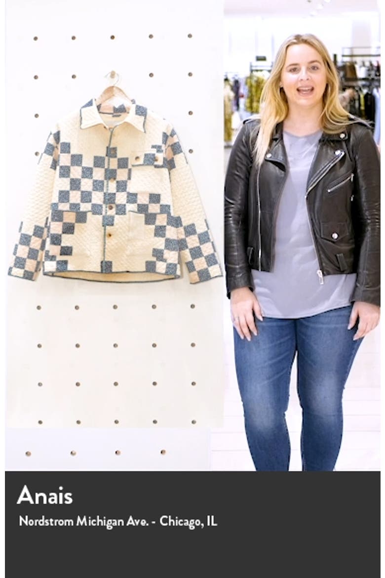 One of a Kind Reworked Quilt Floral Nine Patch Workwear Jacket video