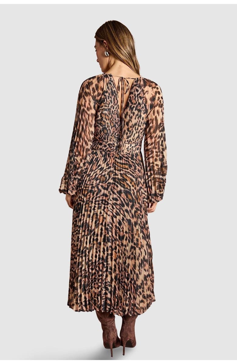 Coast Long Sleeve Chiffon Wrap Midi Dress, Alternate, color, Animal