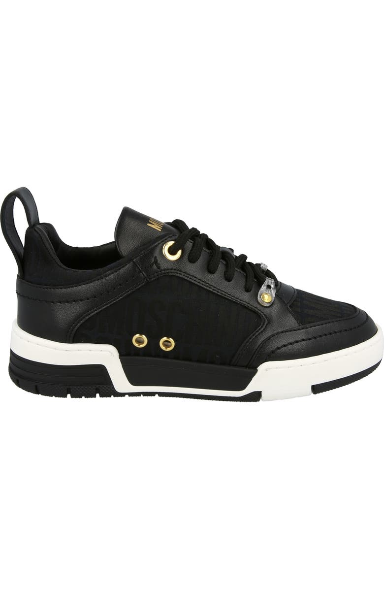 Moschino Monochrome Low Top Sneaker, Alternate, color,
