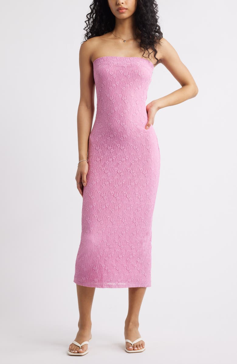 BP. Floral Lace Body-Con Midi Dress, Main, color, Pink Moonlite