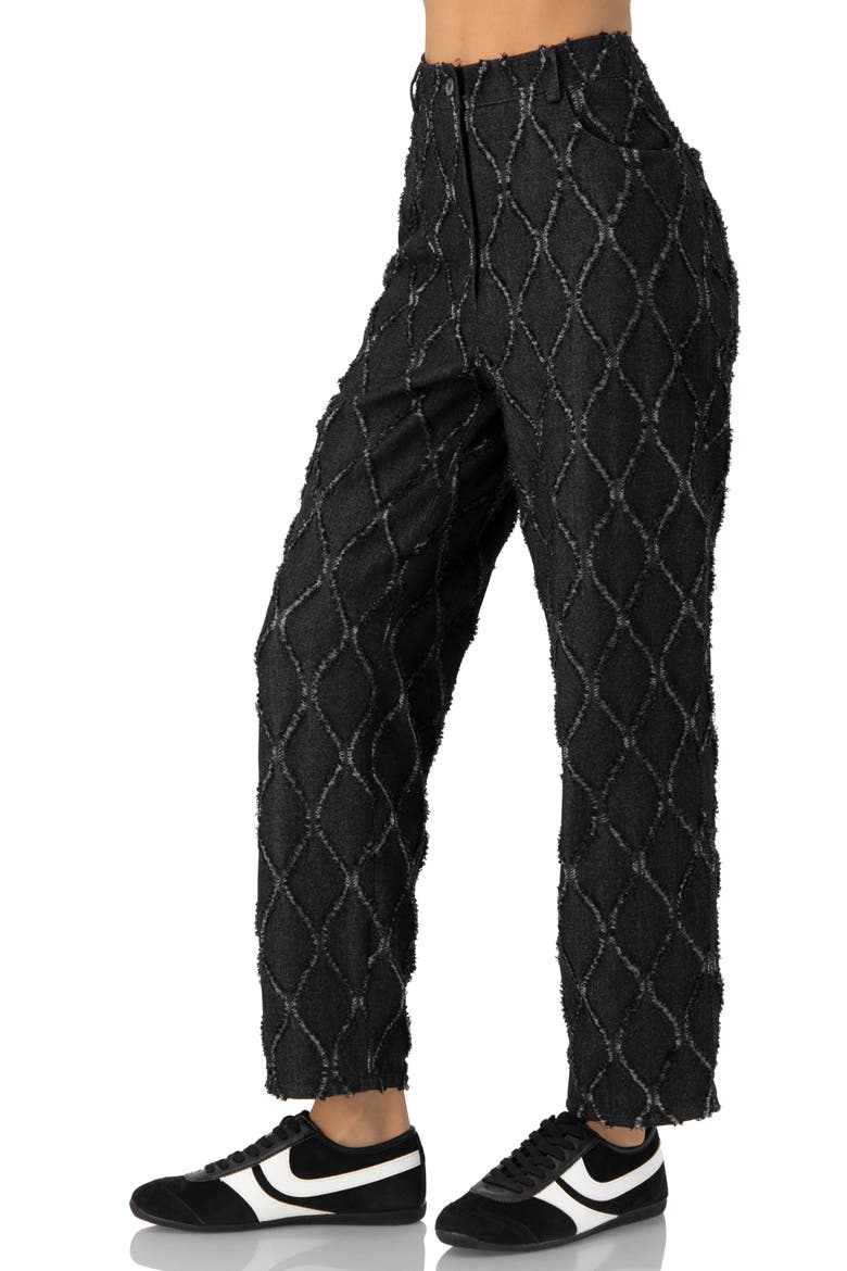 Straight-Leg Jeans with Distressed Detail, Alternate, color, Black