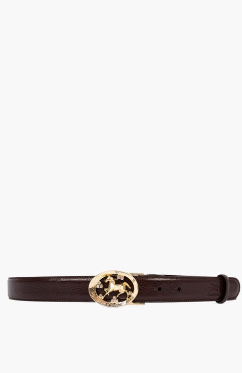 Cavalo Lusitano Leather Belt with Oval Buckle 917