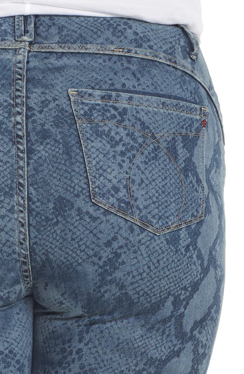 YSJ Snake Print Ankle Skinny Jeans, Alternate, color, 