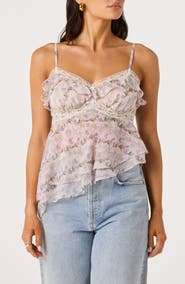 ASTR the Label Zissel Asymmetric Babycoll Camisole