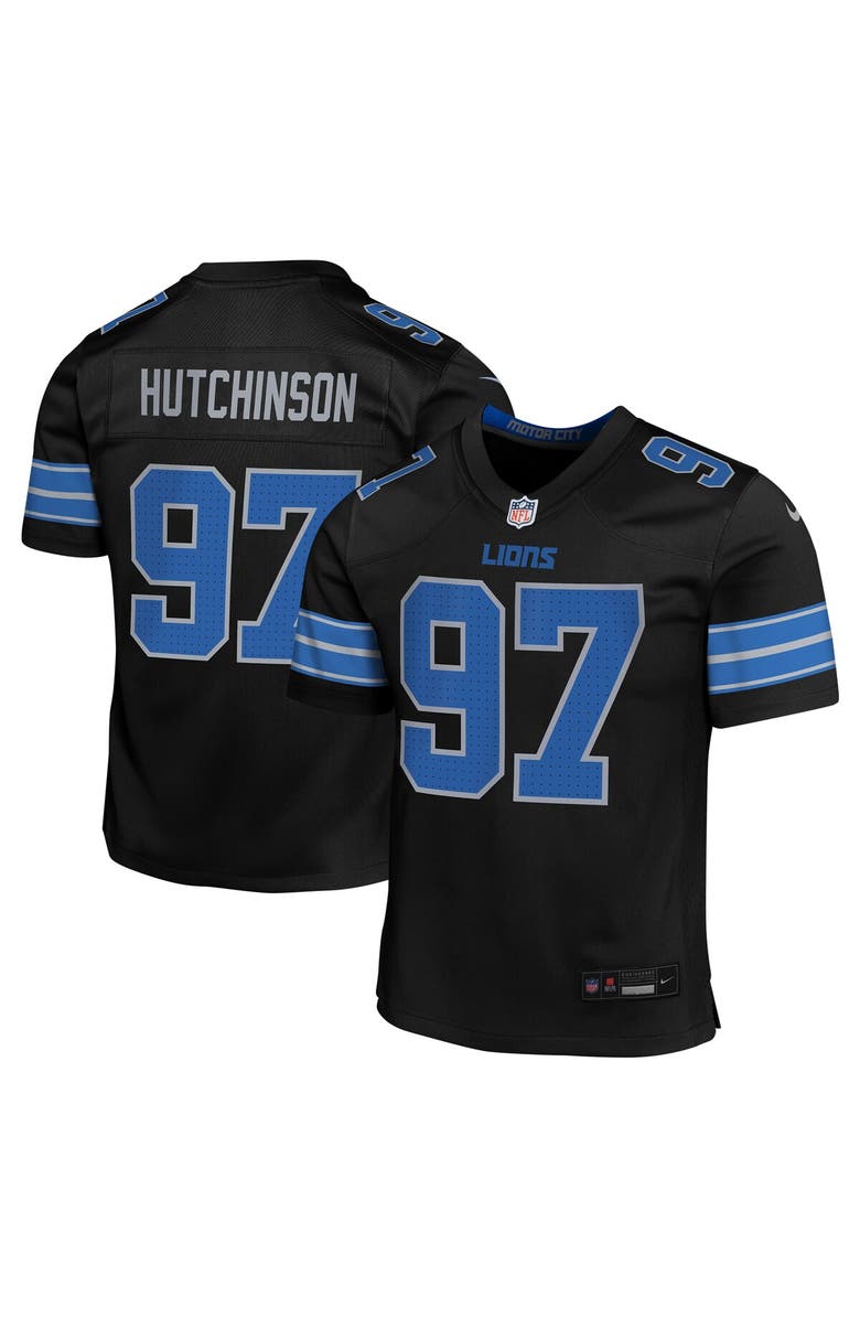 Nike Youth Nike Aidan Hutchinson Black Detroit Lions Alternate Player Game Jersey, Main, color, Black