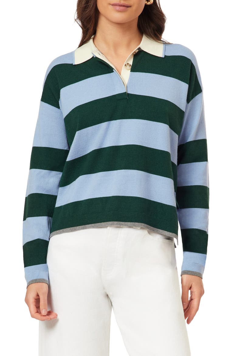 Stripe Polo Sweater, Main, color, RIVERIA/ EDEN