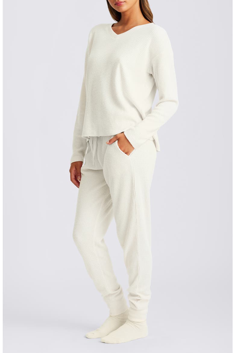 Supersoft Waffle Pajamas, Alternate, color, ECRU