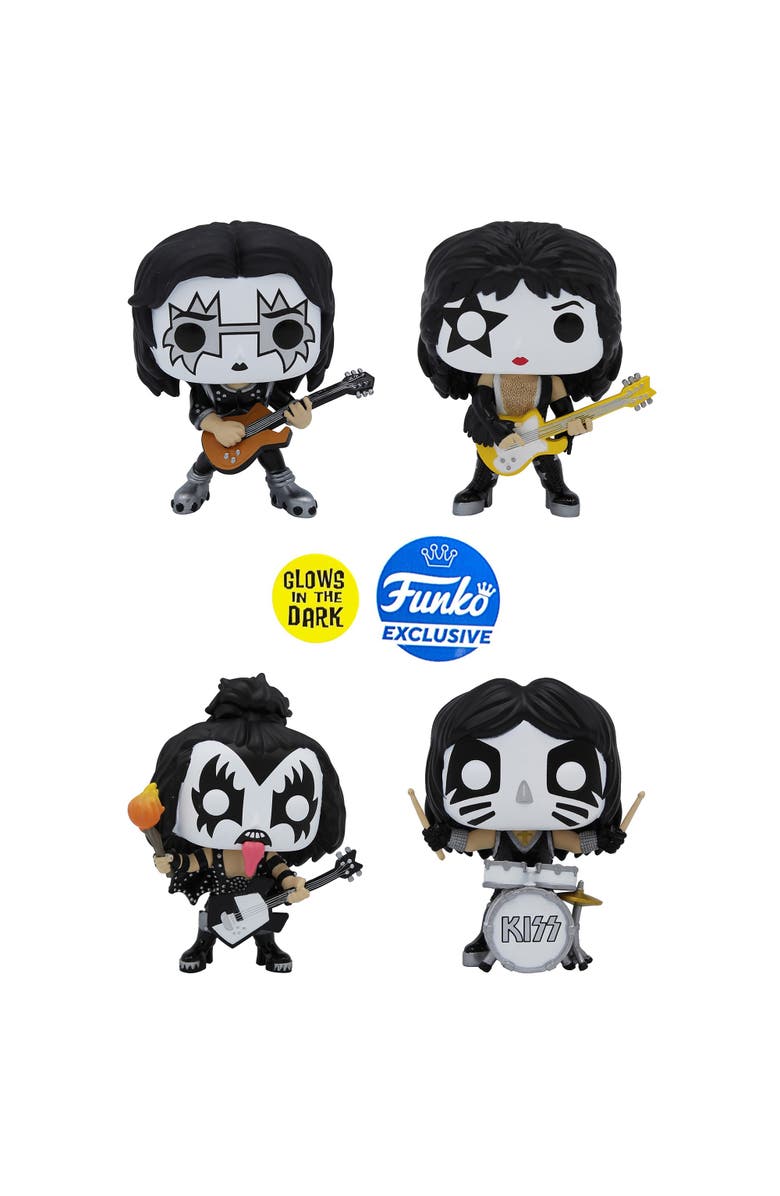 Funko Pop! Kiss Band Set Glow In The Dark Collectible Set Online Exclusive, Alternate, color, Multicolored
