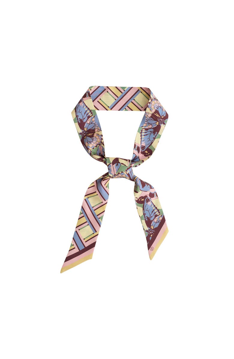 Lost Pattern x Leatherology Silk Twill Skinny Scarf, Main, color, Pastel