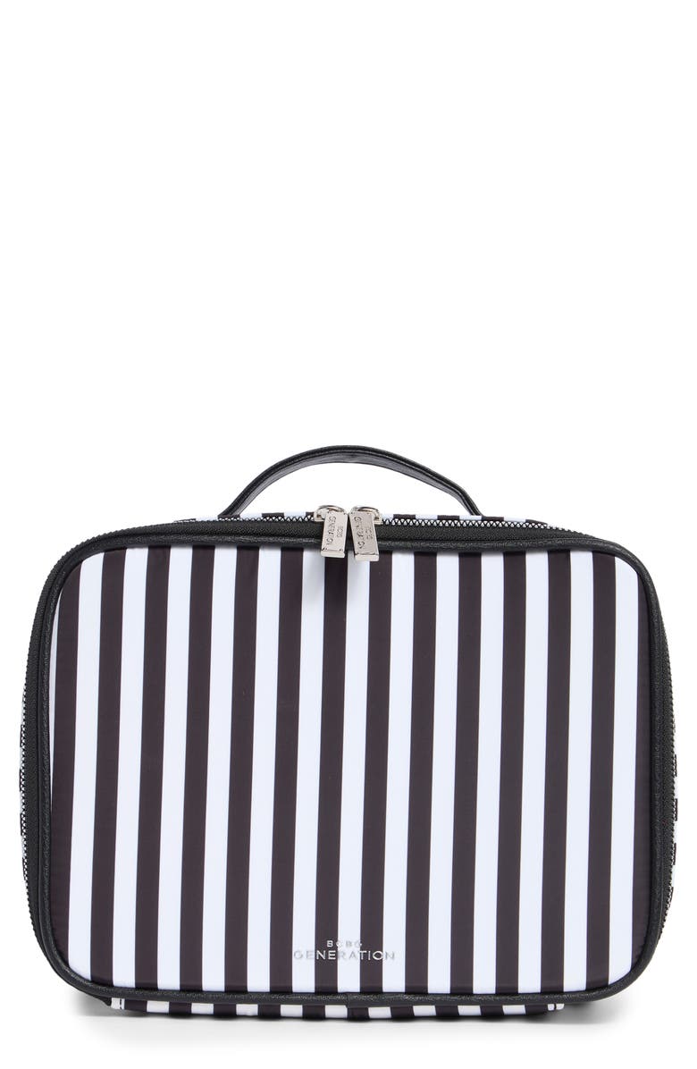 BCBG Mirrored Train Case, Main, color, Black Multi