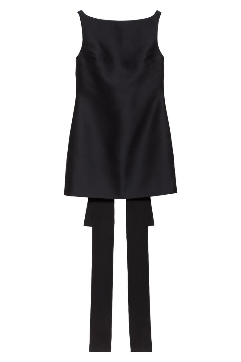 Bowie Wool & Silk Broadcloth Minidress, Alternate, color, BLACK