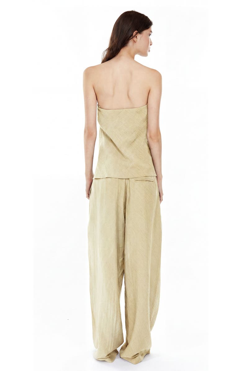 Mother of All Hedi Mid Waist Tailored Linen Pants, Alternate, color, Yellow