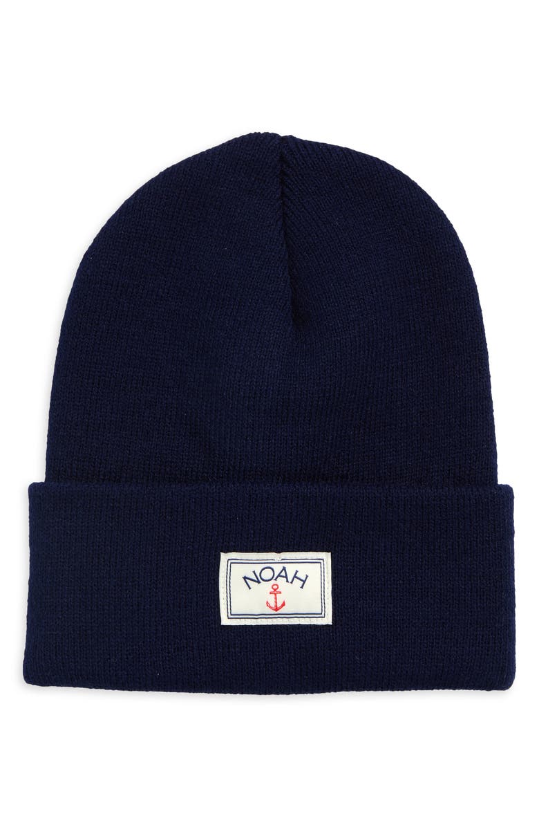 Noah Anchor Logo Beanie, Main, color, Navy