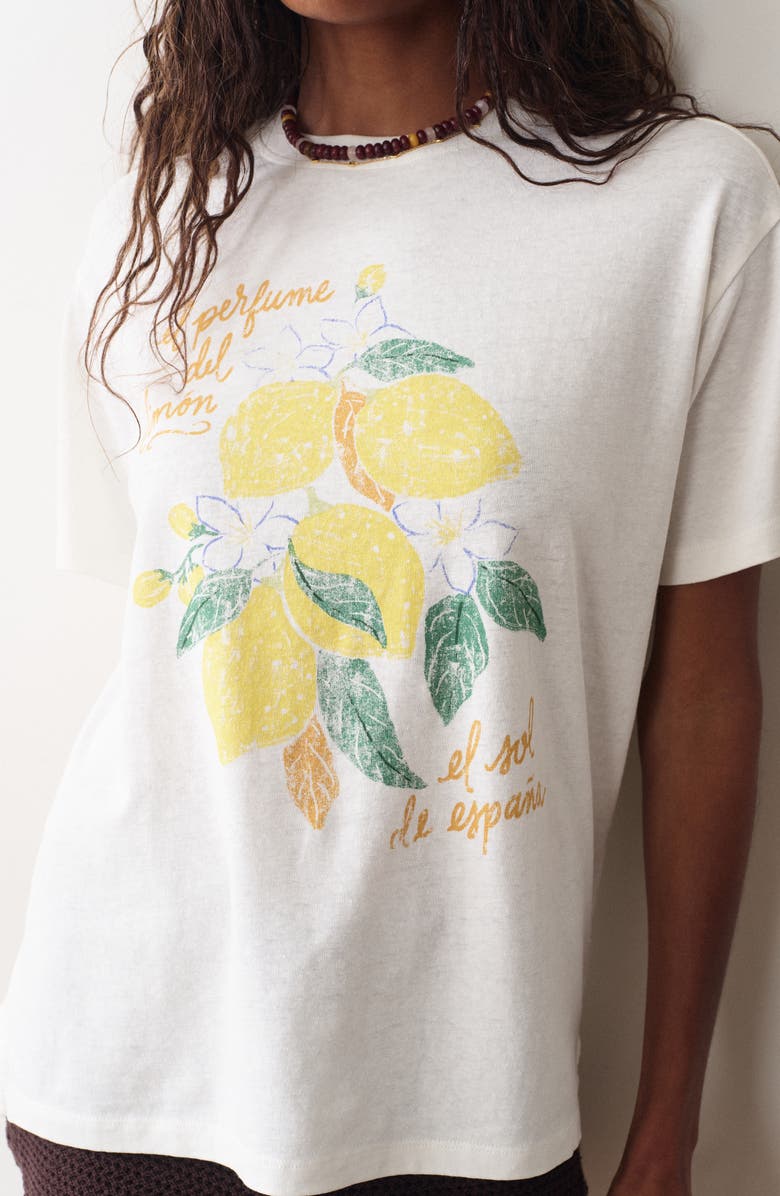 Marine Layer Oversize Hemp & Cotton Graphic T-Shirt, Alternate, color, Antique White
