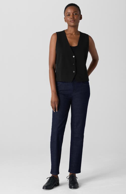 Eileen Fisher Cropped Straight-leg Stretch Denim Pants In Deep Indigo
