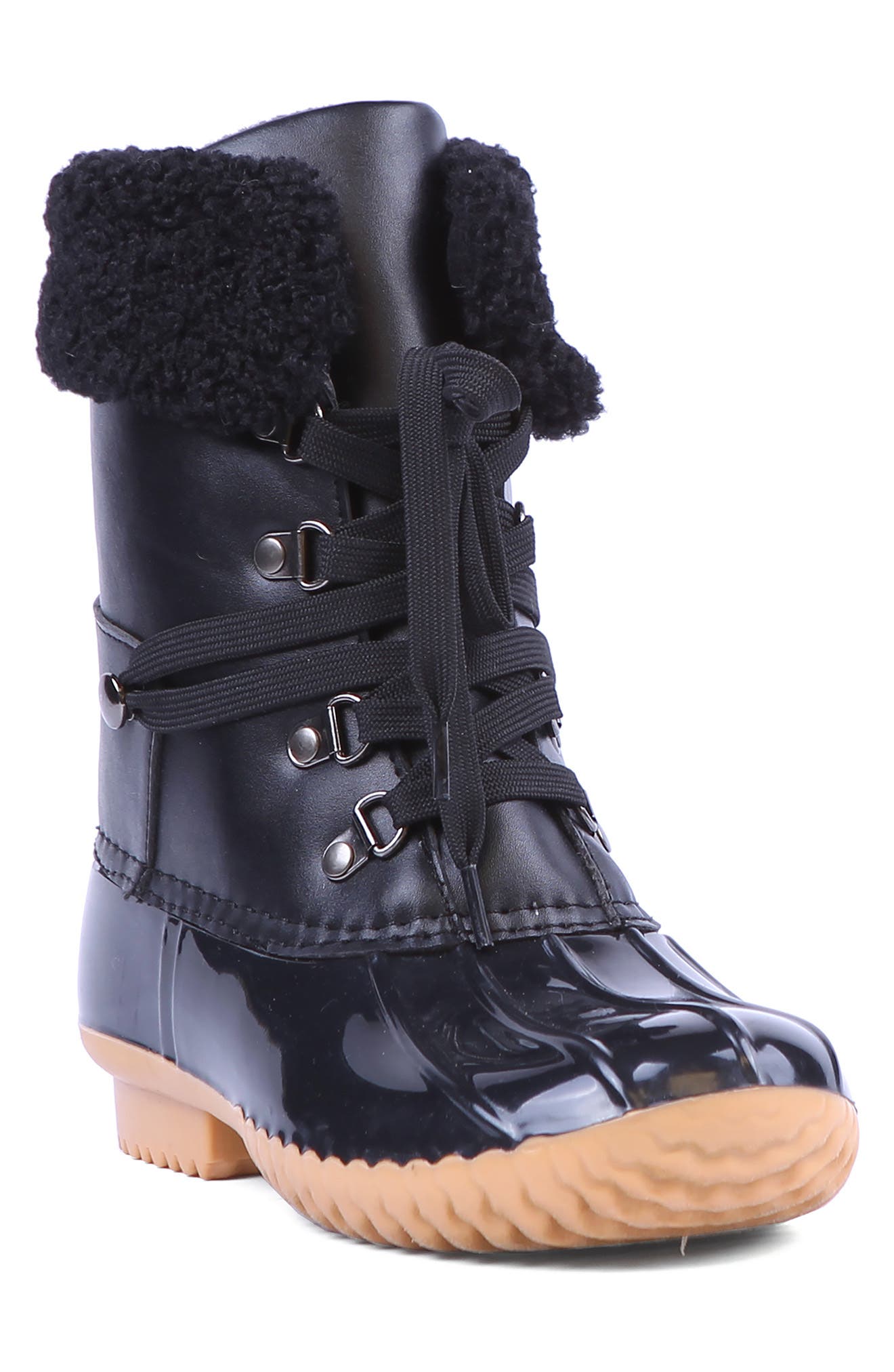 DV by Dolce Vita DV DOLCE VITA Faux Shearling Trim Duck Boot, Main, color, 