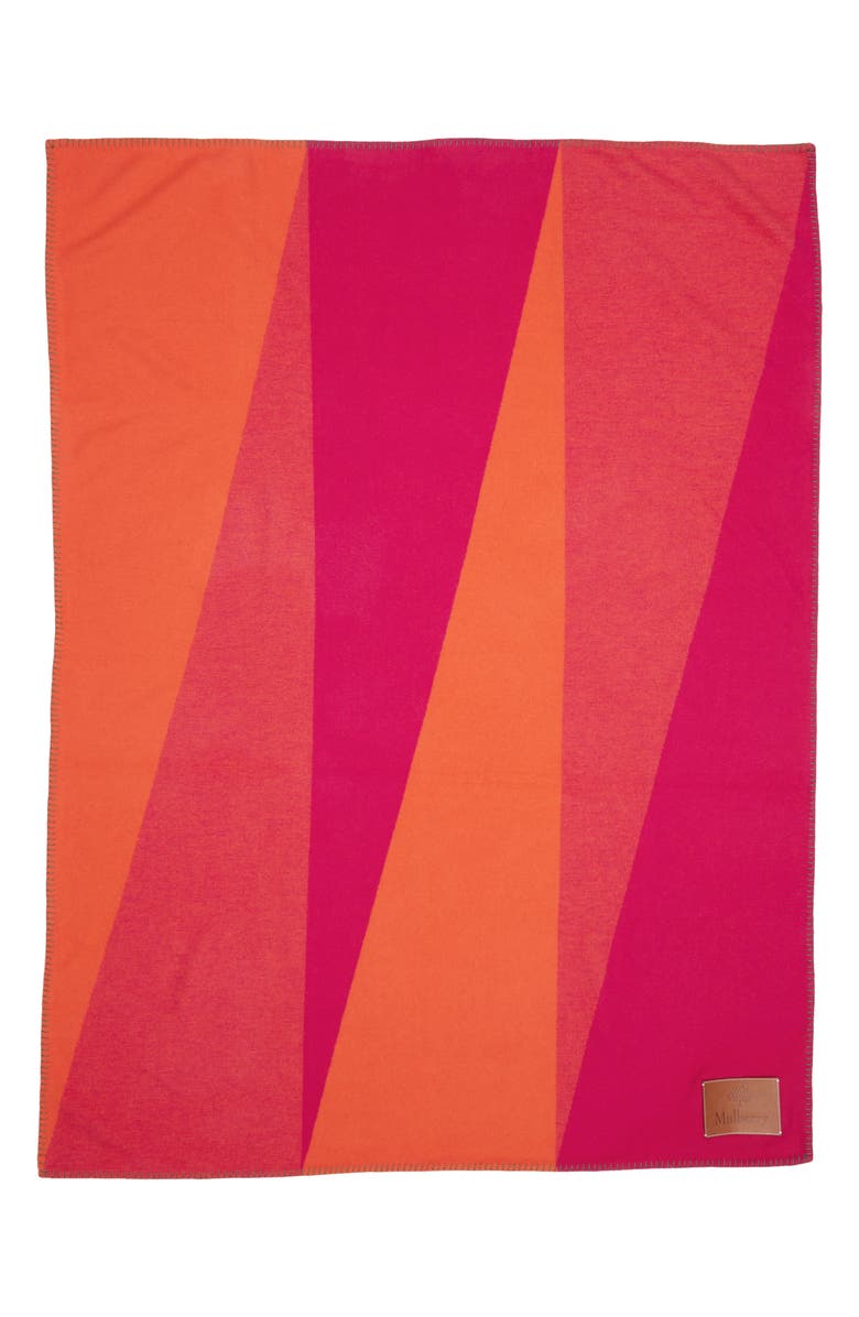 Mulberry Colorblock Wool Throw Blanket, Alternate, color, 