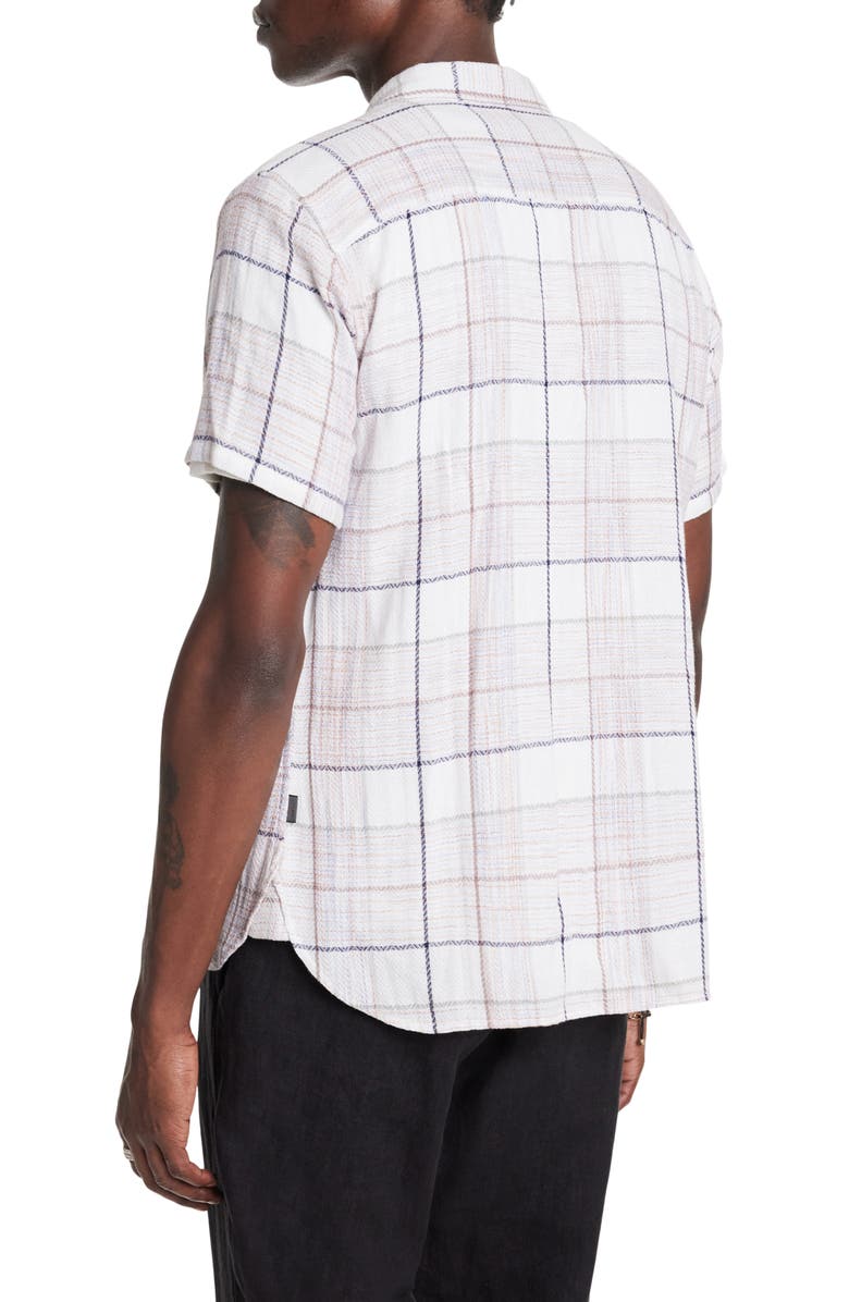 John Varvatos Sean Plaid Short Sleeve Button-Up Shirt, Alternate, color, 