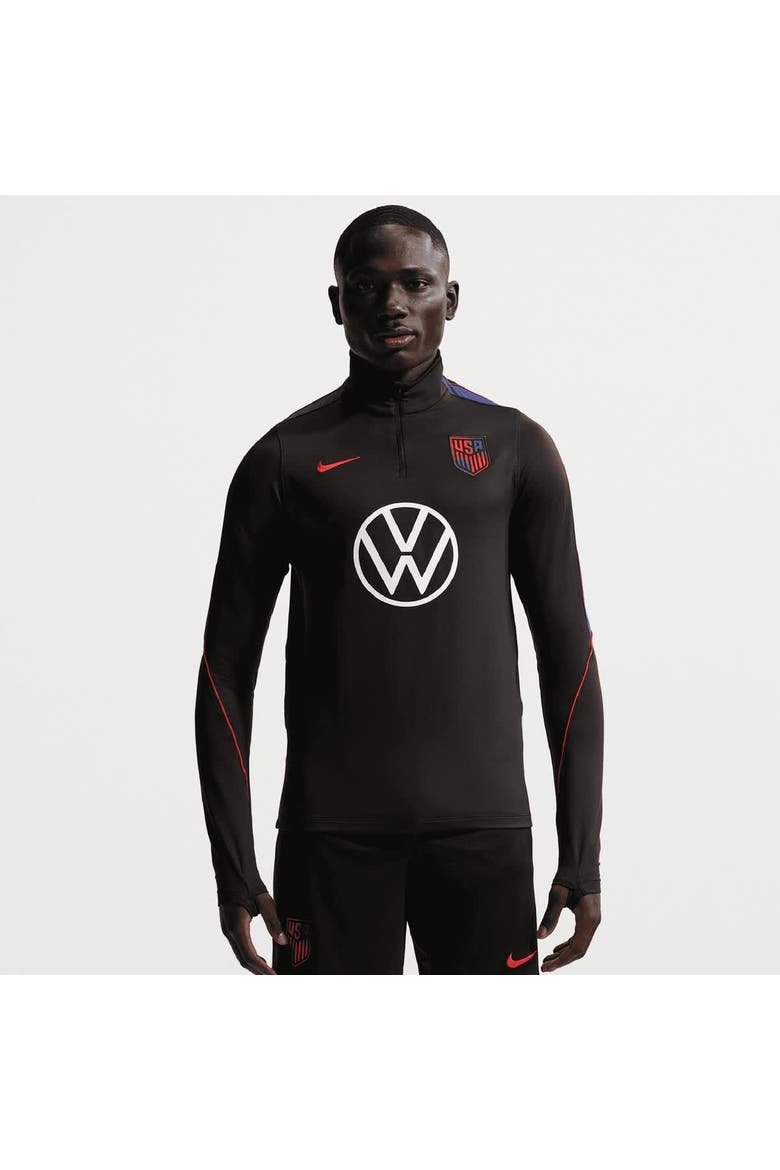2026SS JULIUS Tuck Shirt Black【新品未使用】 Men's Nike Black USMNT 2026 Strike Dri-FIT Quarter-Zip Long Sleeve