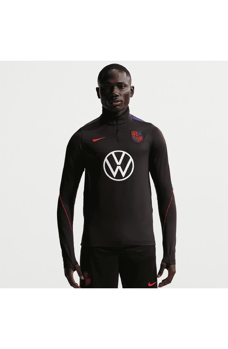 Nike Men's Nike Black USMNT 2026 Strike Dri-FIT Quarter-Zip Long Sleeve Drill Top, Main, color, Black