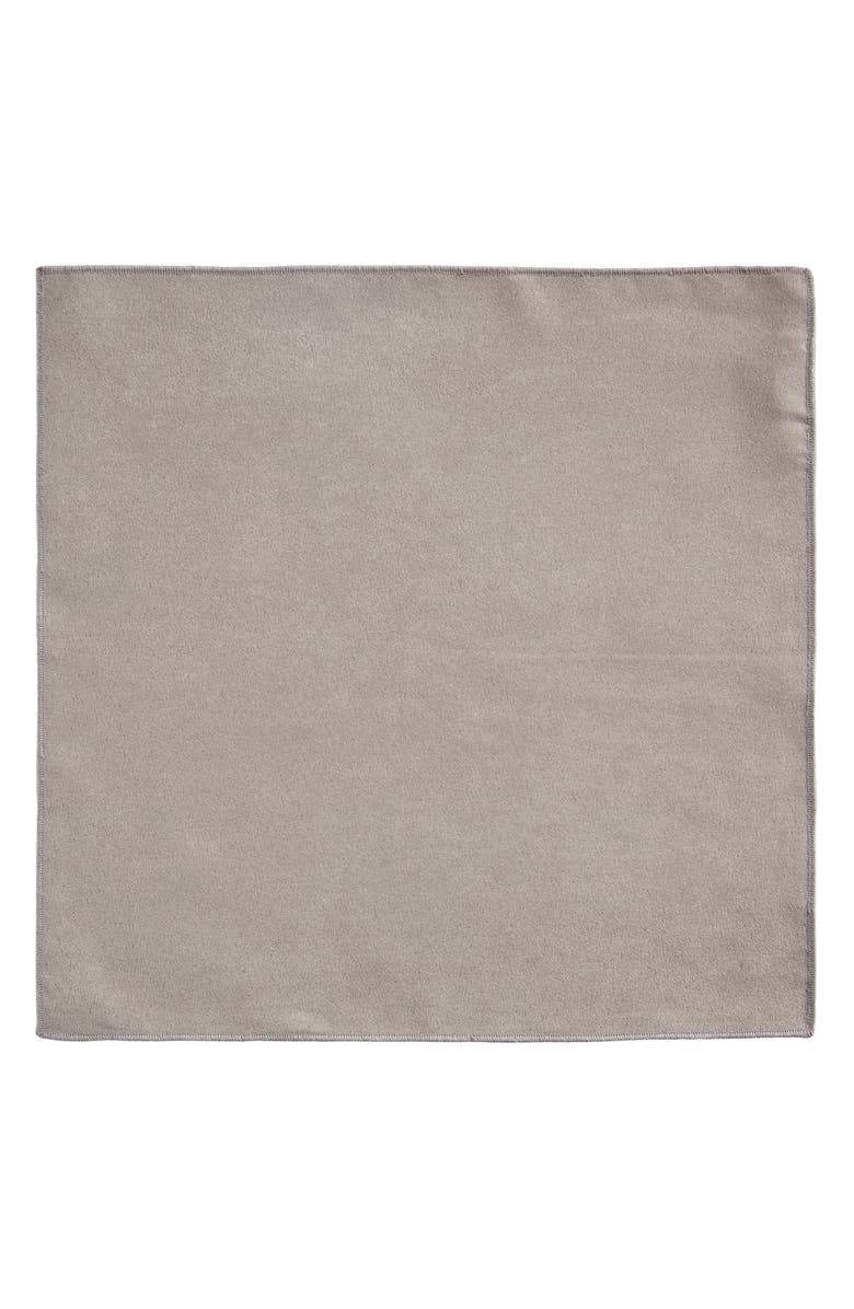CLIFTON WILSON Solid Cotton Pocket Square, Alternate, color, Grey