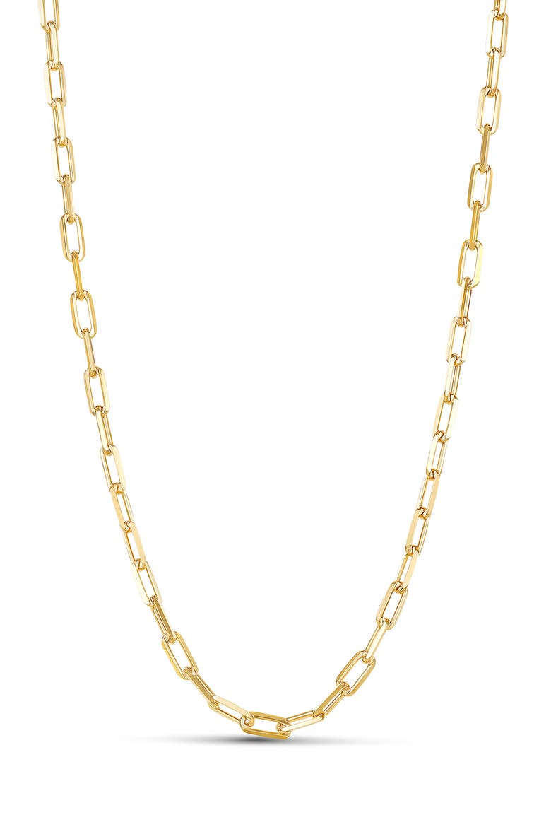 Maggie Paper Clip Chain Necklace, Main, color, GOLD