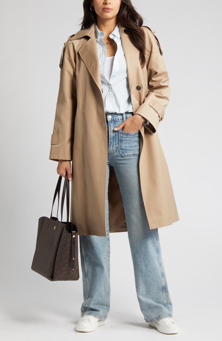 Sam Edelman Double Breasted Mac Raincoat, Main, color,