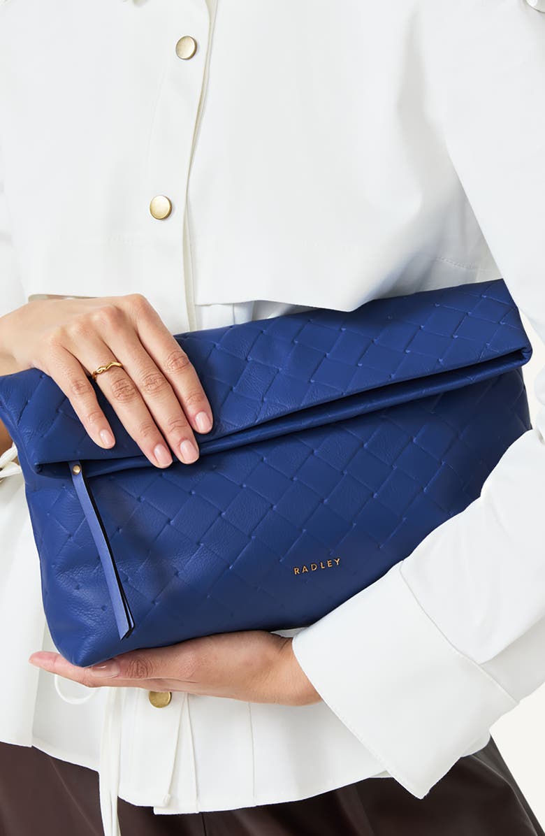 Radley Weaver Lane Medium Flapover Clutch, Alternate, color, Yves Blue