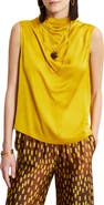 ottod'Ame Draped Satin Sleeveless Top