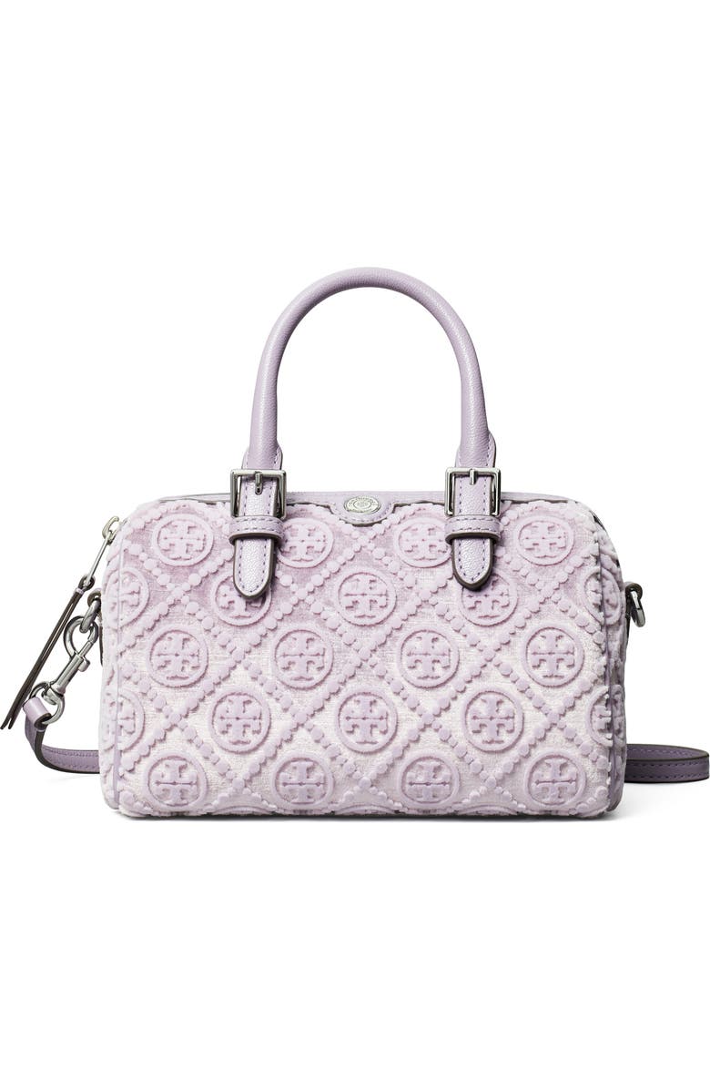 Tory Burch Petite T Monogram Fil Coupé Barrel Bag, Main, color,