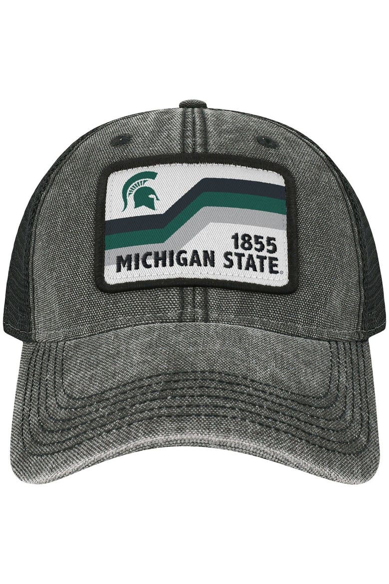 Men's Black Michigan State Spartans Sun & Bars Dashboard Trucker Snapback Hat, Alternate, color, Black