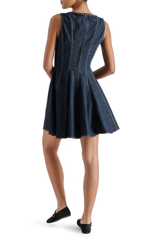 Steve Madden Nili Denim Fit & Flare Minidress In Blue