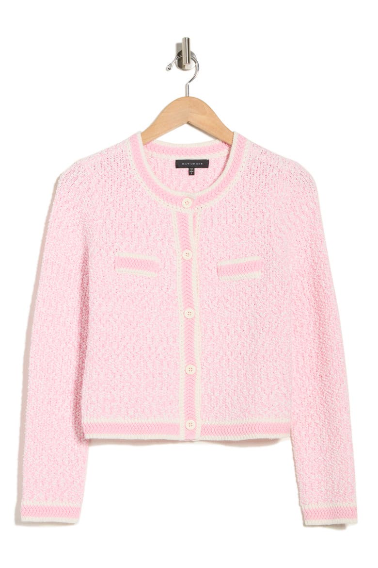 Bouclé Sweater Jacket, Alternate, color, ROSETTE COMBO