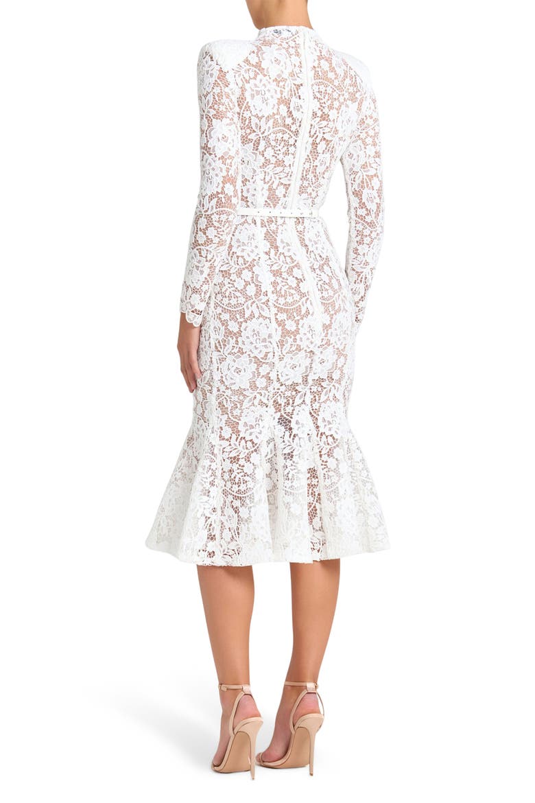 Juliette Long Sleeve Lace Cocktail Dress, Alternate, color, WHITE