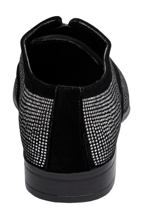 Stacy Adams Starleigh Rhinestone Slip-on Loafer In Black/silver