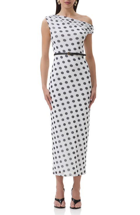 Holden One-Shoulder Stretch Mesh Dress