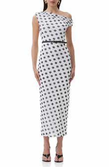 AFRM Holden One-Shoulder Stretch Mesh Dress