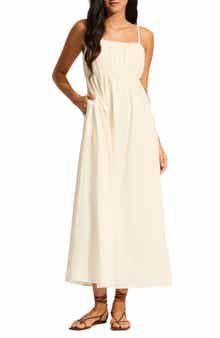 Seafolly Piped Organic Cotton Cover-Up Dress