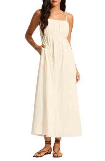 Seafolly Piped Organic Cotton Cover-Up Dress