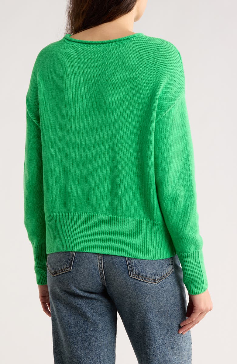 CeCe Crewneck Sweater, Alternate, color, Island Green