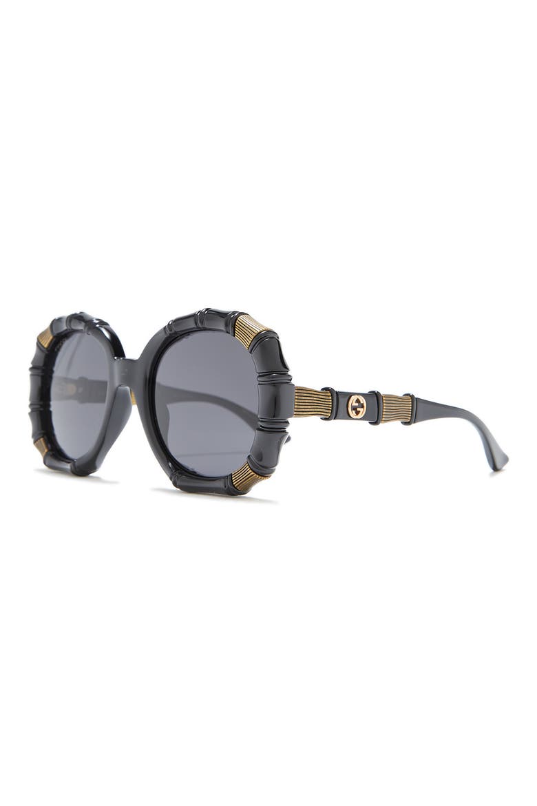 54mm Round Sunglasses, Alternate, color, BLACK BLACK GREY/ GRY