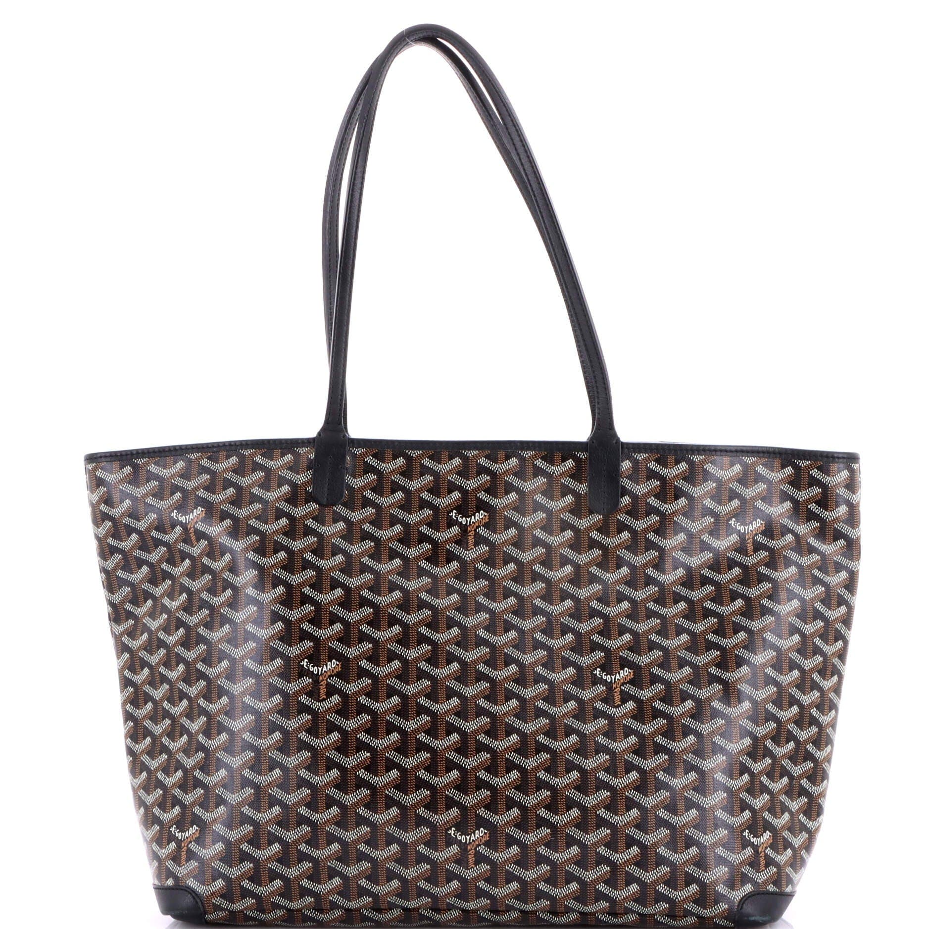 Pre-Owned Goyard Artois Tote Coated Canvas MM, Main, color, Black