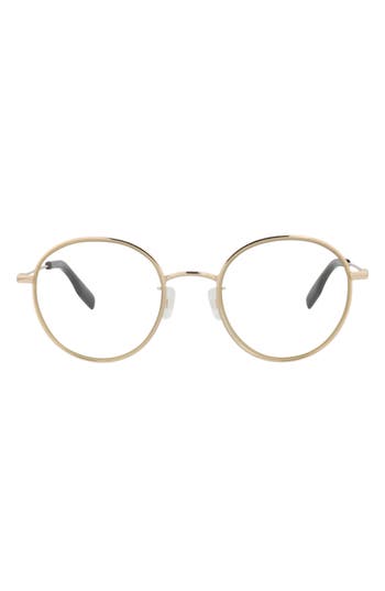 Alexander Mcqueen Mcqueen 49mm Round Optical Glasses In Gold Gold Transparent