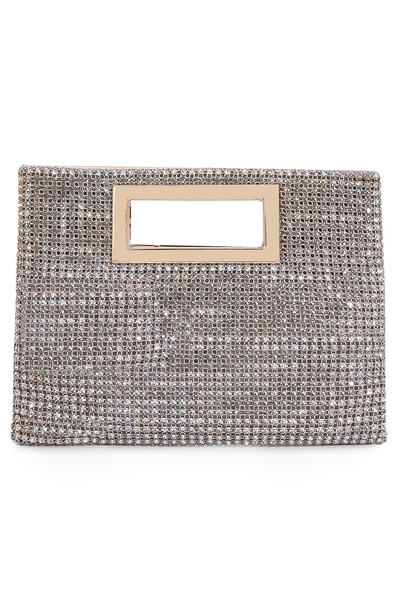 Rhinestone Rectangular Clutch, Alternate, color, GOLD